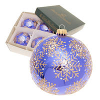 CHRISTBAUMKUGELN Schneeflocken-Zauber Blau 10cm (Glas / 4 Stk.) - Blau, Glas (10/10/10cm) - Krebs Glas Lauscha