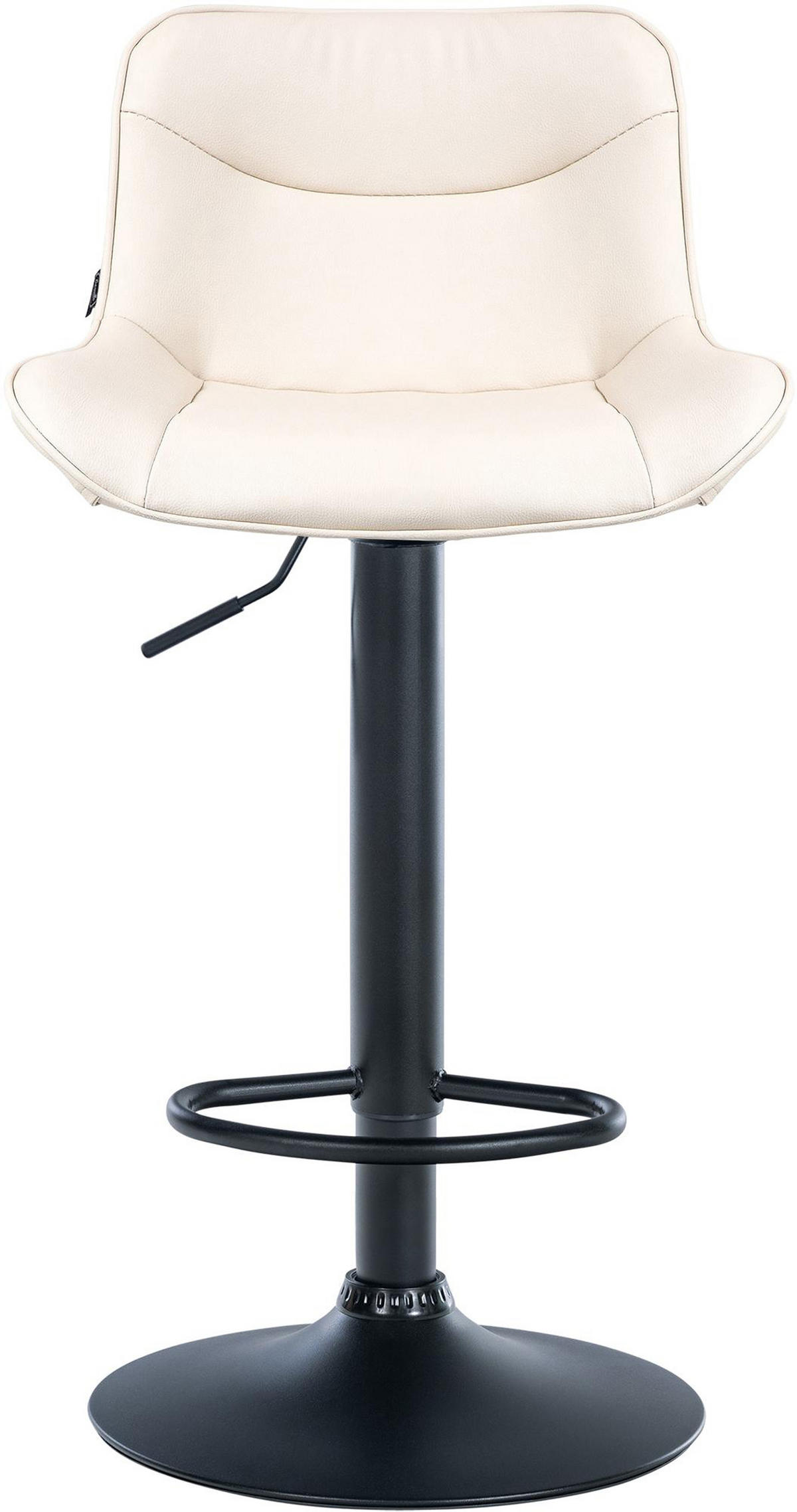 BARHOCKER 2er Set Vulcano Kunstleder schwarz creme - Schwarz/Naturfarben, Kunststoff/Metall (49/106/51cm) - TPFLiving