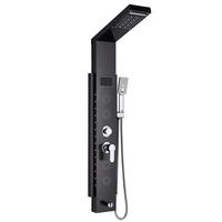 ÜBERKOPFBRAUSESET Schwarz LED Edelstahl Regendusche Massagedusche Duschpaneel - Schwarz, Metall (15/125/46cm) - Kaket