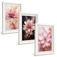 BILDER SET 3er Set - 20x30 cm Weißer Rahmen - Blumenkompositionen aus Rosen und Weiß - Weiß, Kunststoff (20/30cm) - TULUP