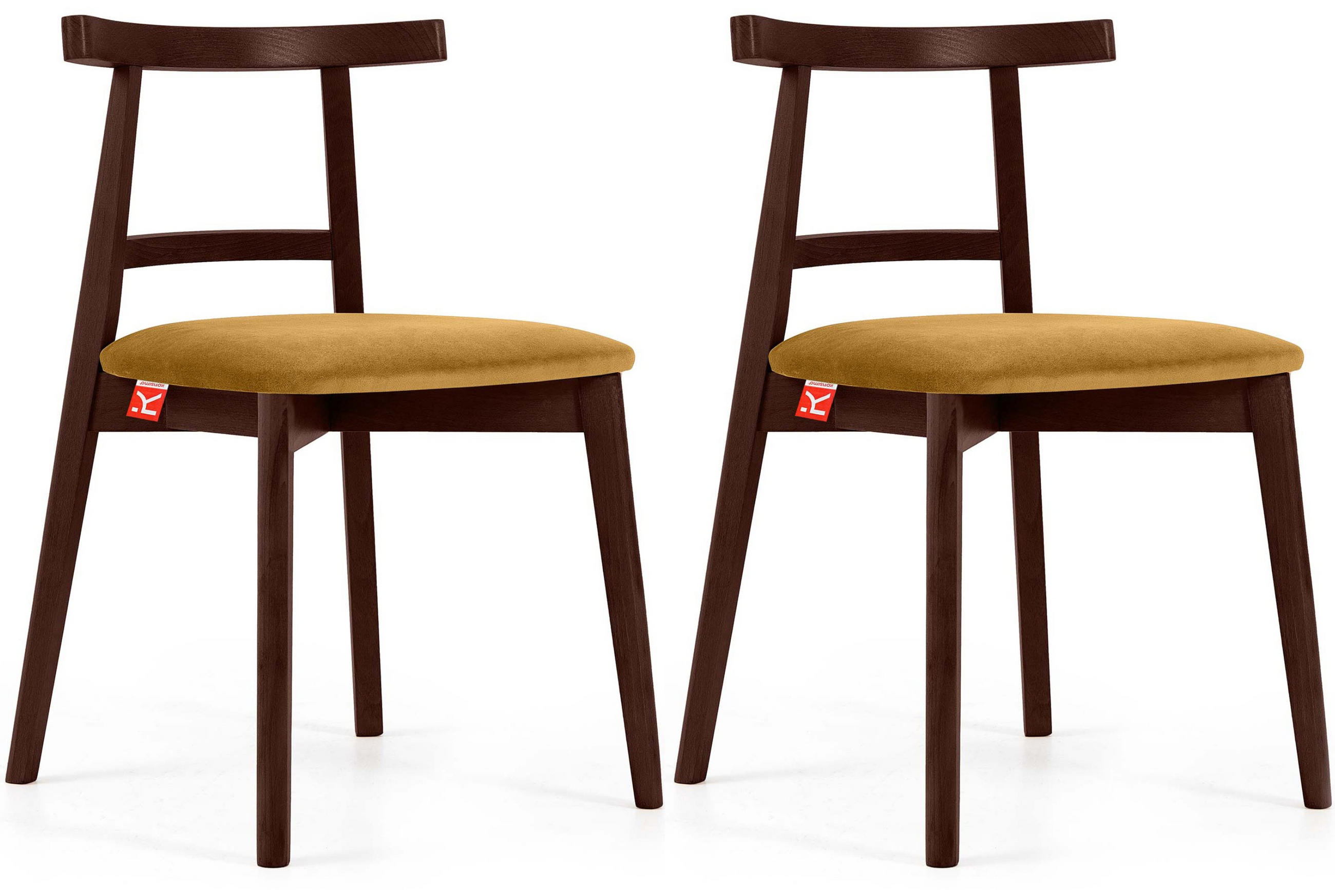 ESSTISCHSTÜHLE LILIO 2 St Vintage, Gelb / Mahagoni - Gelb, Holz/Textil (47/76/45cm) - KONSIMO®