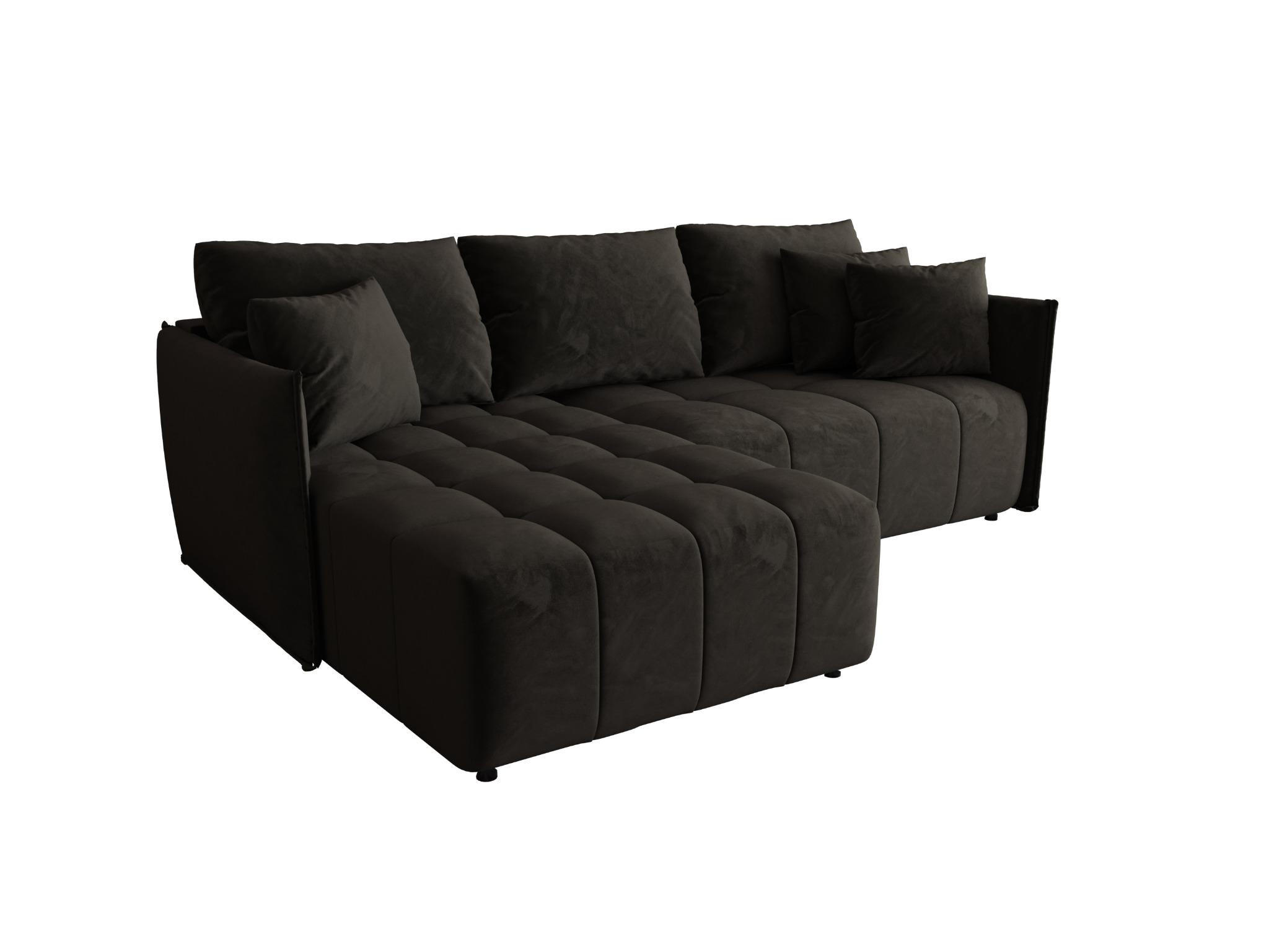 ECKSOFA mit Schlaffunktion ONIL L Monolith 95 Links - Schwarz, Textil (245/175cm) - Bedante