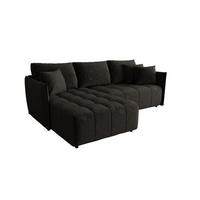 ECKSOFA mit Schlaffunktion ONIL L Monolith 95 Links - Schwarz, Textil (245/175cm) - Bedante