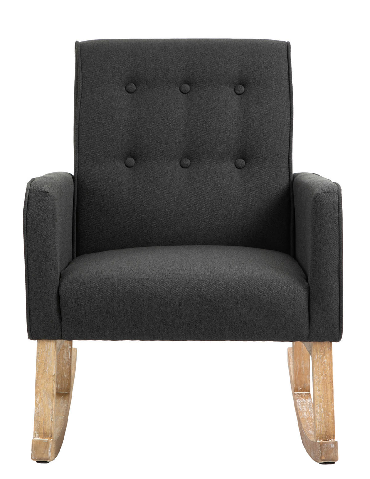 SCHAUKELSTUHL Stoff dunkelgrau - Dunkelgrau, Holz/Textil (63/90/77cm) - CLP