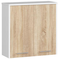 HÄNGESCHRANK Weiß, Sonoma Eiche 60x22,5x60 cm - Silberfarben/Weiß, Holzwerkstoff/Kunststoff (60/60/22.5cm) - Akord