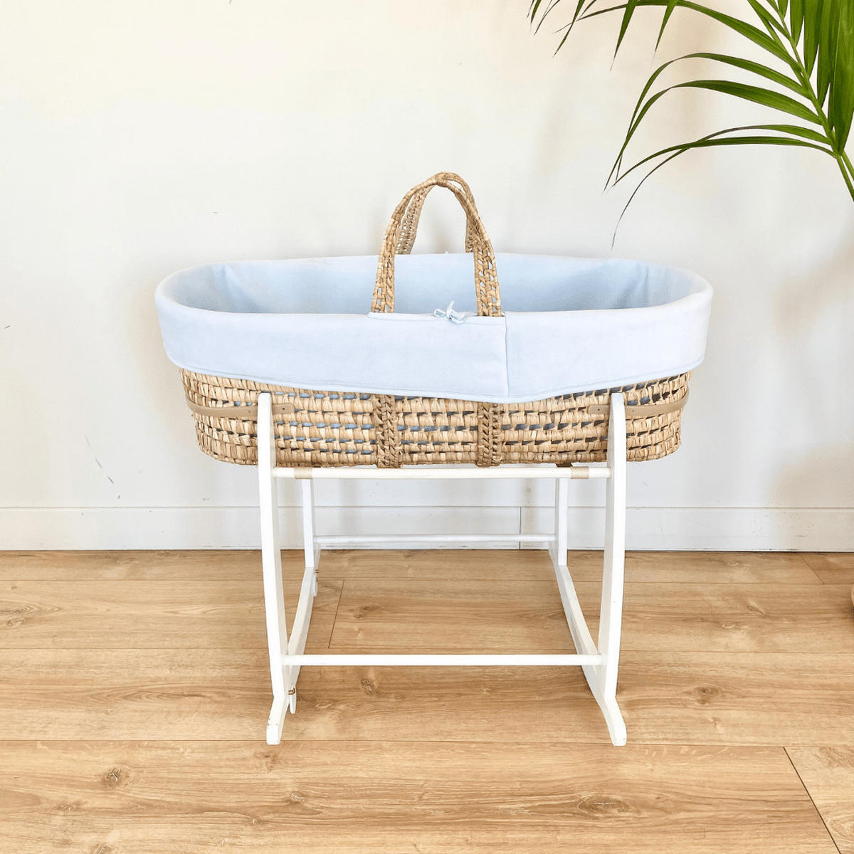 BABYTRAGEKORB Bio-Baumwolle blau - Blau, Naturmaterialien (29/78cm) - Premiers Moments