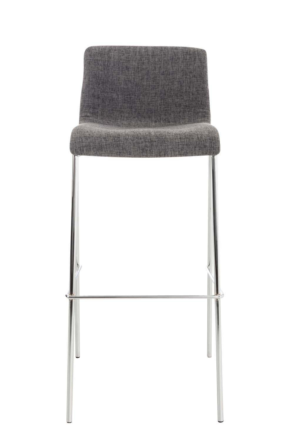 BARHOCKER 2er Set Stoff hellgrau - Chromfarben/Hellgrau, Textil/Metall (43/100/48cm) - CLP