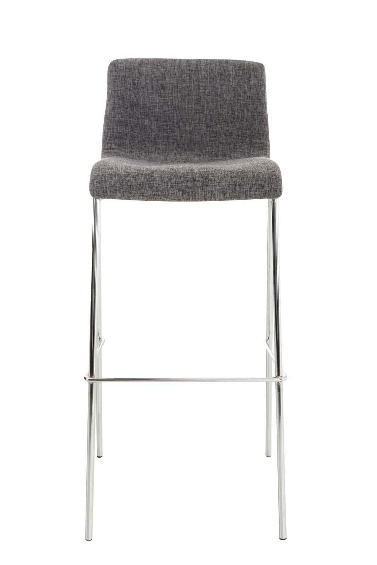 BARHOCKER Stoff Hellgrau - Chromfarben/Hellgrau, Textil/Metall (43/100/48cm) - CLP