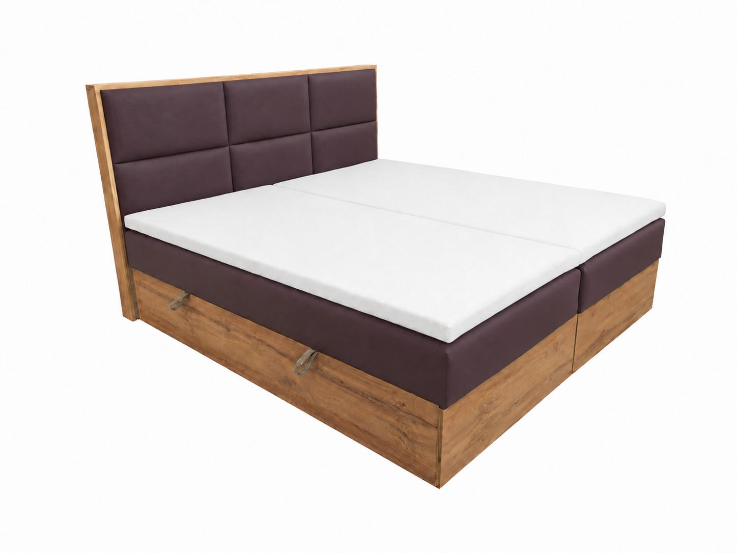 BOXSPRINGBETT Loly 140x200 cm H4 Taschenfederkern Walnussfarben - Walnussfarben, Textil (140/200cm) - KS Home Concept