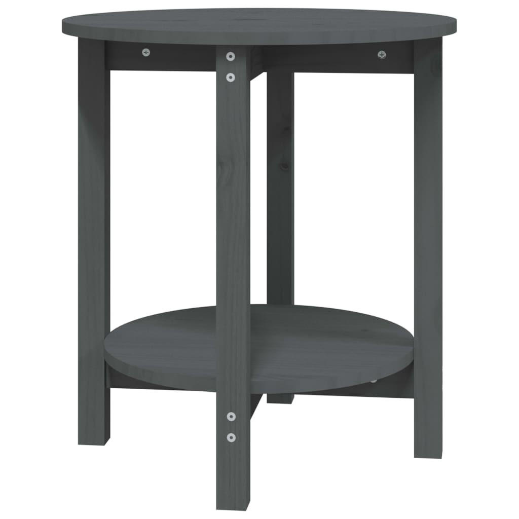 COUCHTISCH Grau Ø 55x60 cm Massivholz Kiefer - Grau, Holz (55/55/60cm) - furnicato