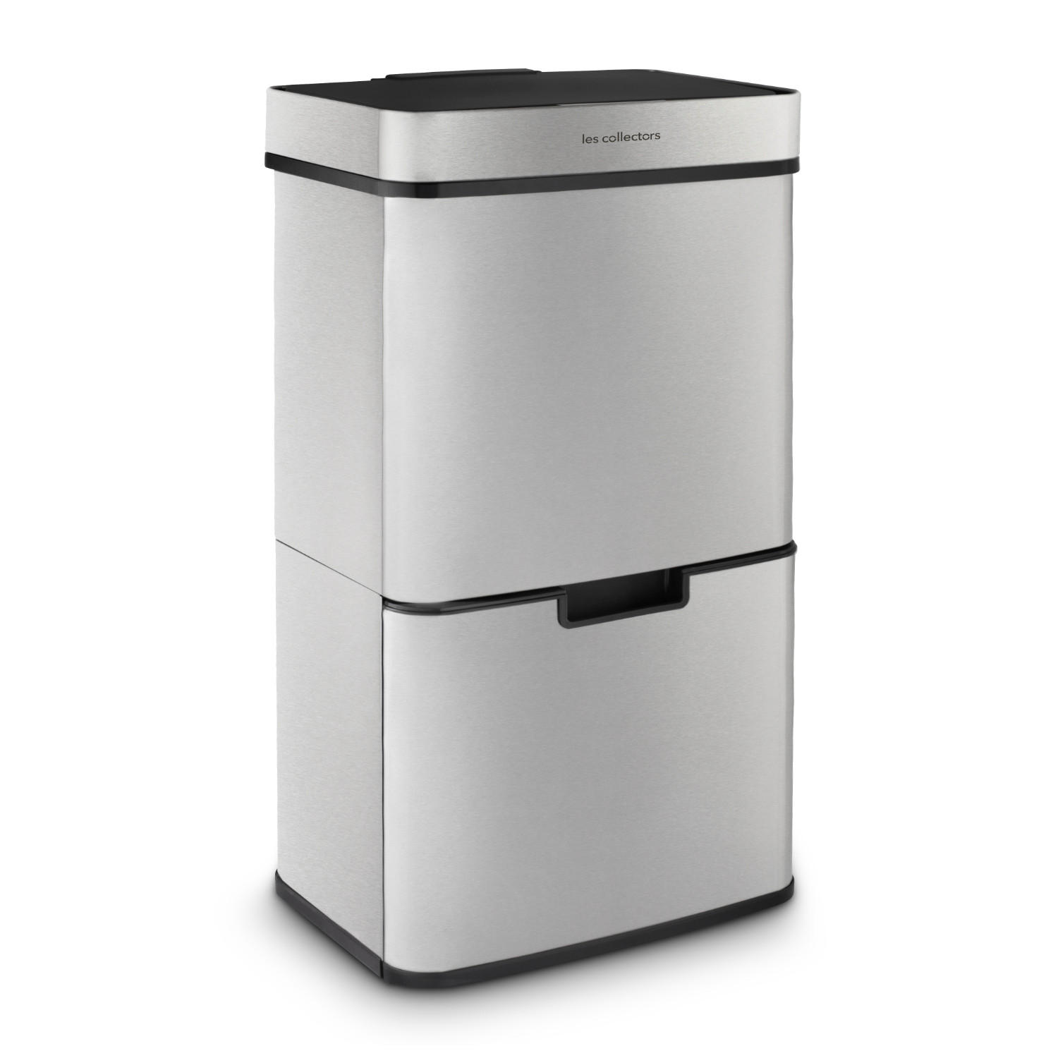 RECYCLINGMÜLLEIMER 64L, 2 x 11L 1 x 42L Behälter inox edition N°1010 - Silberfarben, Metall (42/79/31cm) - Les Collectors