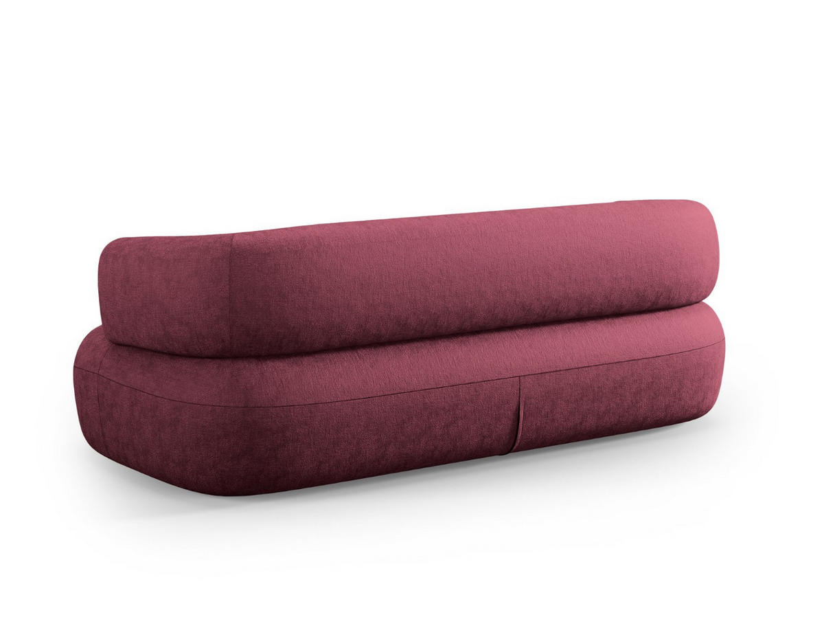 SOFA Jenny aus Chenille-Stoff karmesinrot 3 Sitzplätze - Rot, Textil (90/73/178cm) - Micadoni