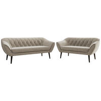 SEDACIA ZOSTAVA 3+2 PIRS - Sivobéžová Štruktúrovaná látka - Čierne nohy - čierna/sivobéžová, kompozitné drevo/textil (180/75/74cm) - MKS