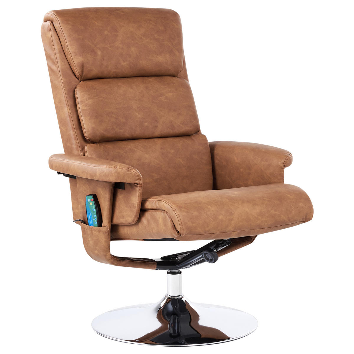 MASSAGESTUHL mit Fußstütze Kunstleder Braun Legend - Braun, Kunststoff (76/103/78cm) - Beliani
