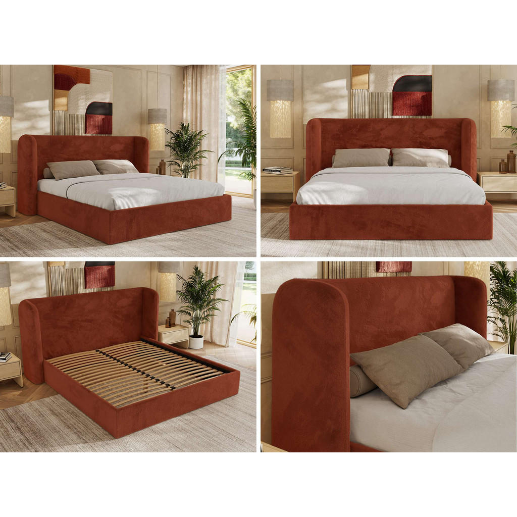 Thumbnail - MKS Polsterbett, Orange, Textil, H3 + H4, 7-Zonen, Rechteckig, 140x200 cm, Oeko-Tex®, Schlafzimmer, Betten, Polsterbette...