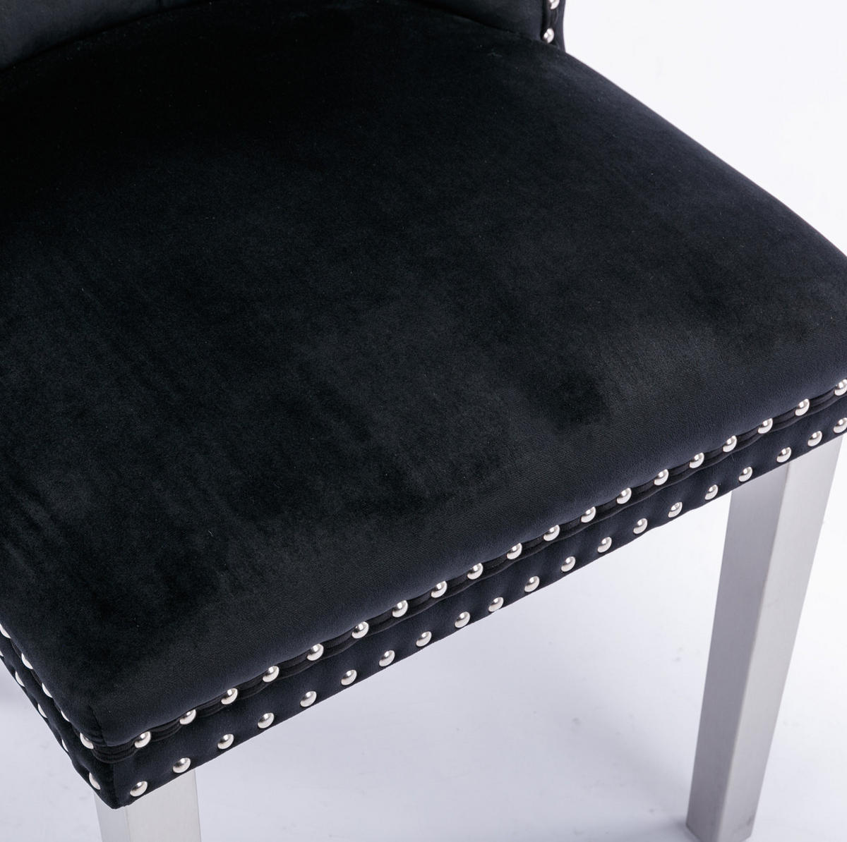 ESSZIMMERSTUHL 2er-Set mit hoher Rückenlehne Samt Schwarz - Schwarz, Metall (50/95/65cm) - Meubliv