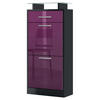 SCHUHSCHRANK Loret Front in Brombeer Hochglanz - Brombeere, Holzwerkstoff (46/104/23cm) - Vladon