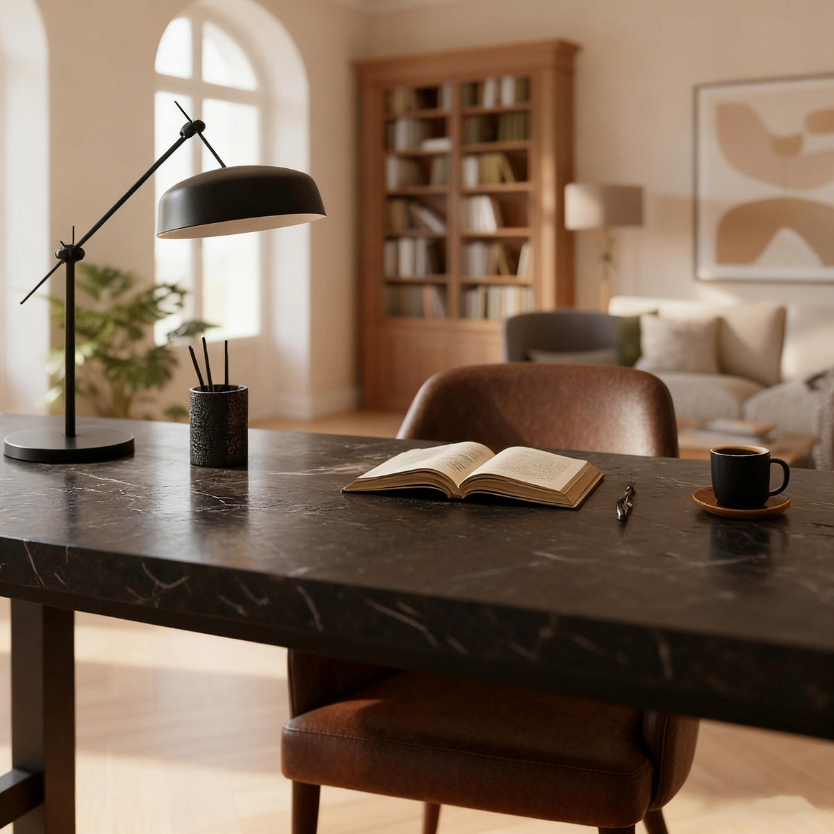 SCHREIBTISCH THOR 160/60/77 cm - Anthrazit/Schwarz, Holzwerkstoff/Metall (60/160/77cm) - DUBI Möbel