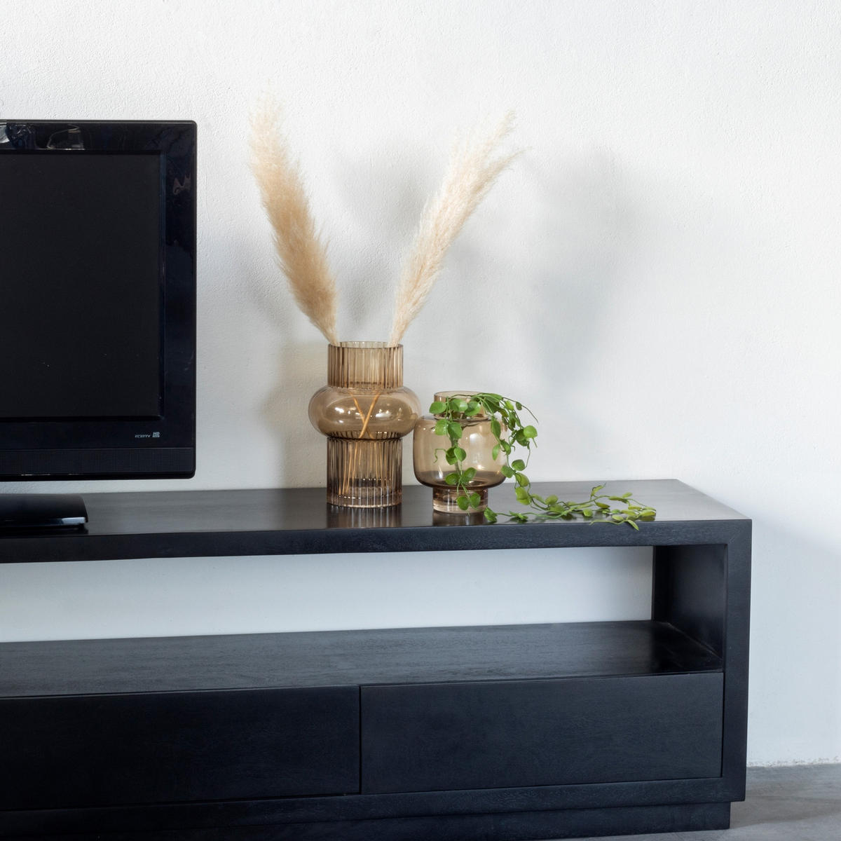 TV-SCHRANK 150cm, schwarz - Schwarz, Holz (150/50/40cm) - Giga Meubel