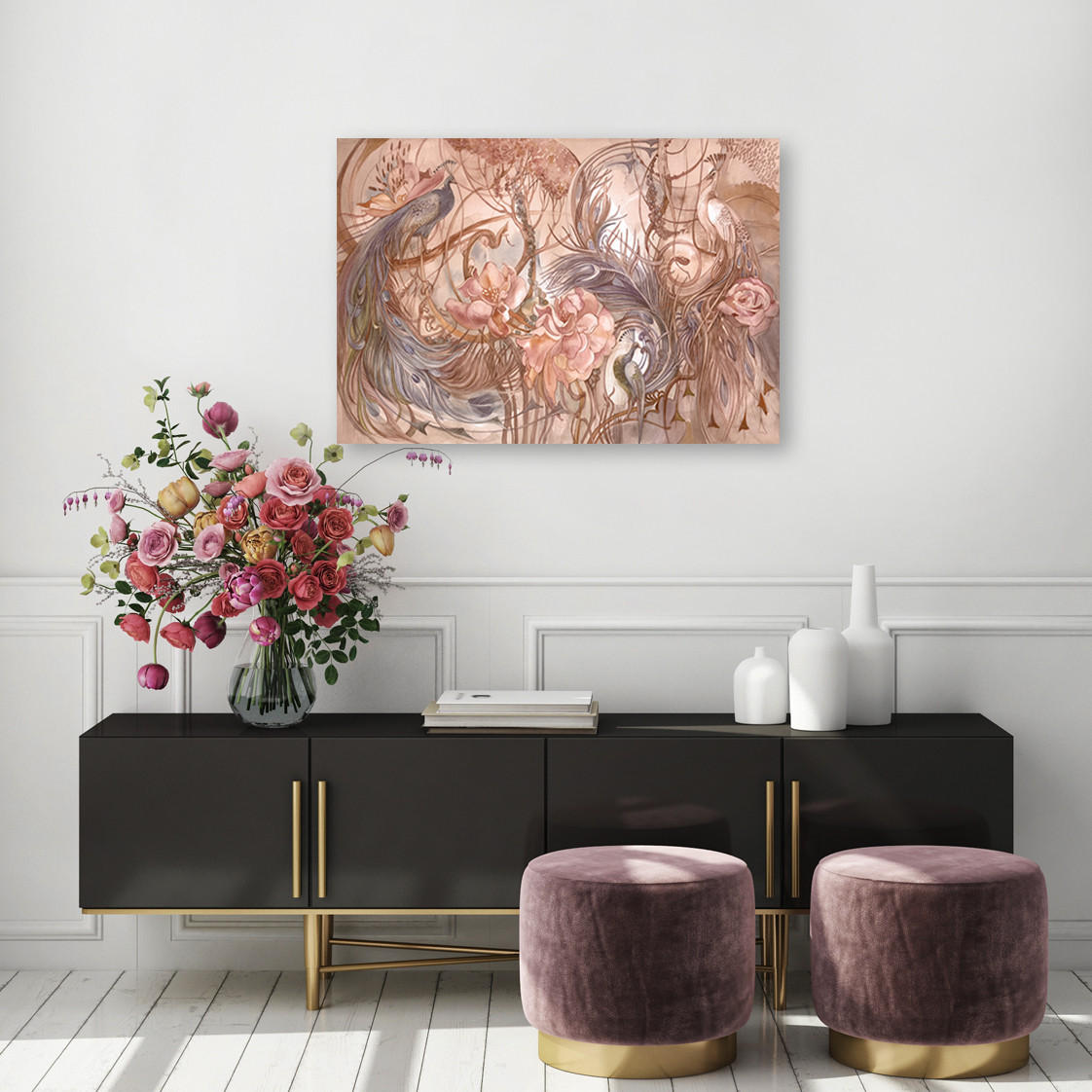 WANDBILD zauberpfote - Braun, Textil (60/40cm) - Feeby