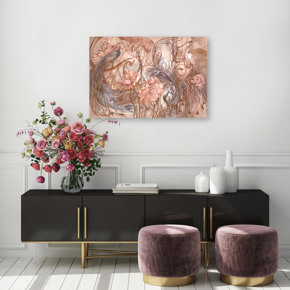 WANDBILD zauberpfote - Braun, Textil (60/40cm) - Feeby