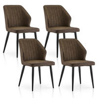 ESSZIMMERSTÜHLE 4er Set Kunstleder Braun mit Rückenlehne - Braun, Kunststoff (46/83.5/45cm)