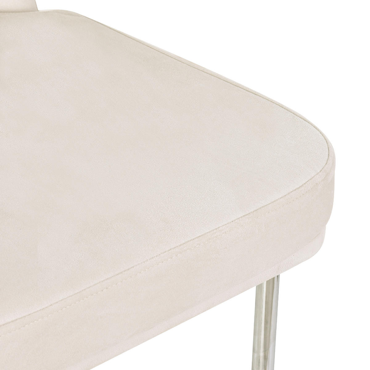STUHL-SET DE-35810 2 Stück mit Silberrahmen Beige - Beige, Metall (53/82/42.5cm) - ComfortXL