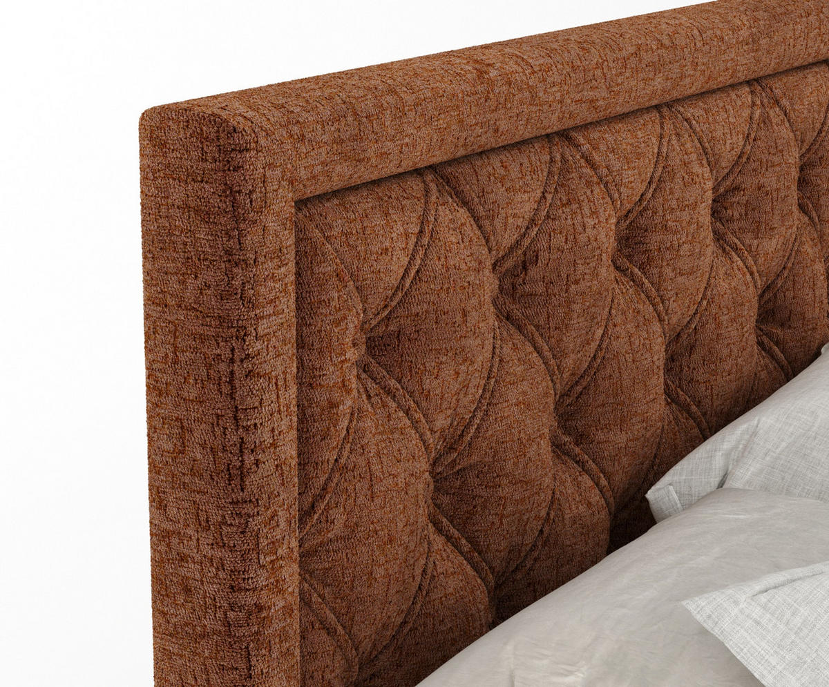 BOXSPRINGBETT Aurelia Kupferfarbe 180/200 cm - Schwarz/Kupferfarben, Holz/Holzwerkstoff (180/200cm) - Maison de Reve