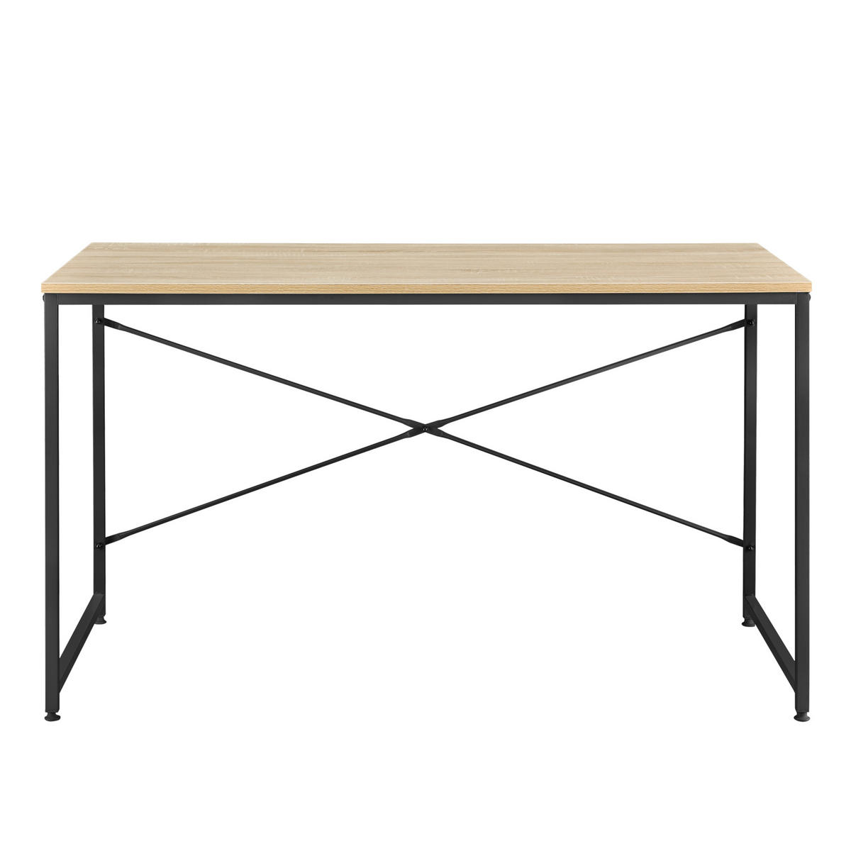 SCHREIBTISCH Røros - Eichefarben, Holzwerkstoff/Metall (60/120/72cm) - [en.casa]