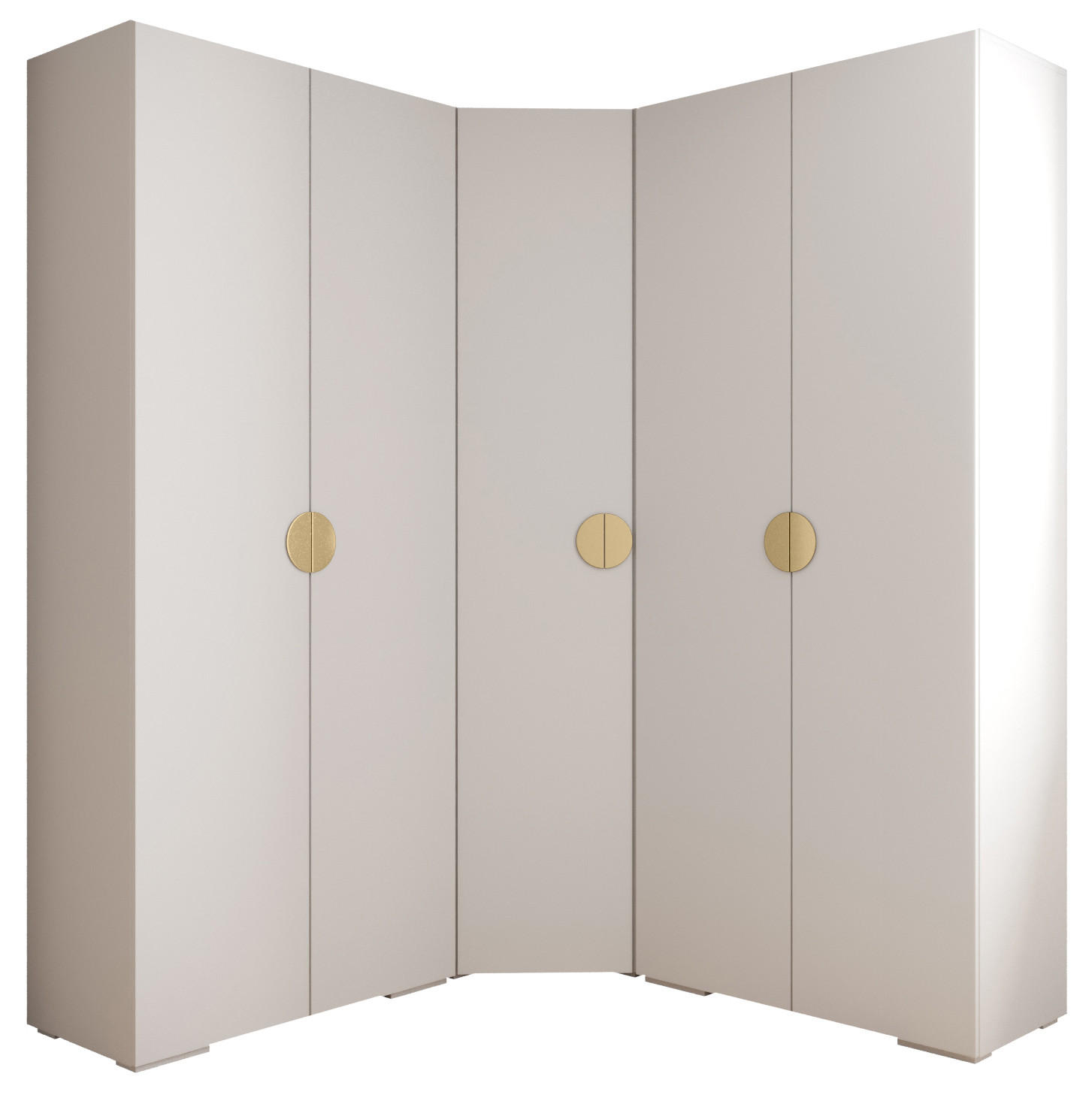 Abiks Möbel Garderoben-Set Weiß, Gold 181.7x236.7x47 cm