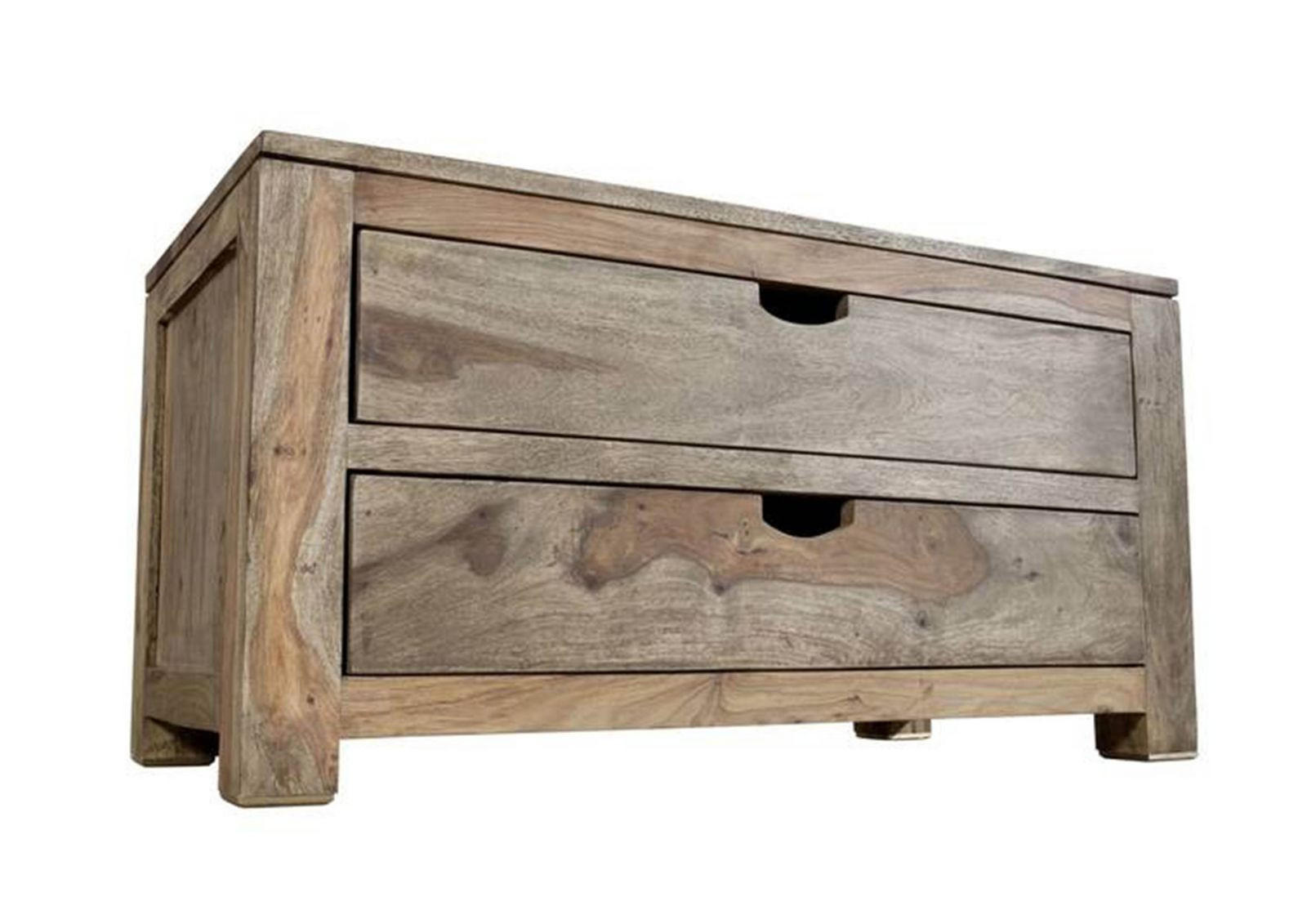 KOMMODE Sheesham 87x45x45 grau geölt NATURE GREY #0124 - Grau, Holz (87/45/45cm) - Massivmoebel24