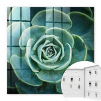 SCHLÜSSELBOX Weiß 30x30 cm – Türöffnung nach rechts - Grüne Rosette - Grün, Metall (30/30/5cm) - TULUP