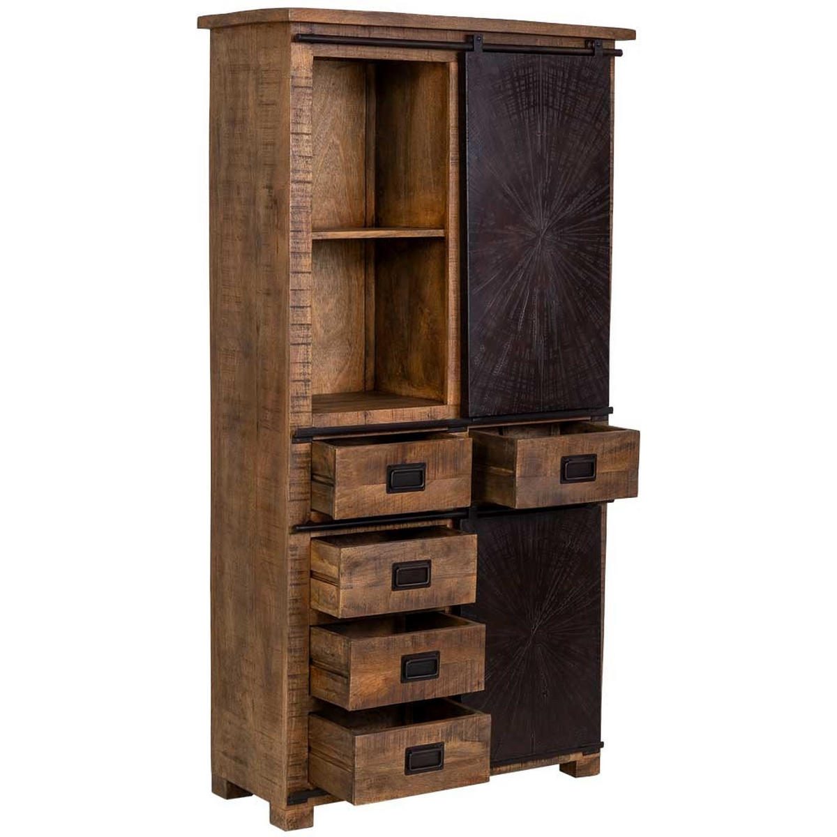 KLEIDERSCHRANK aus holz 100x42x190cm - Braun, Holz (100/190/42cm) - Wanderlust