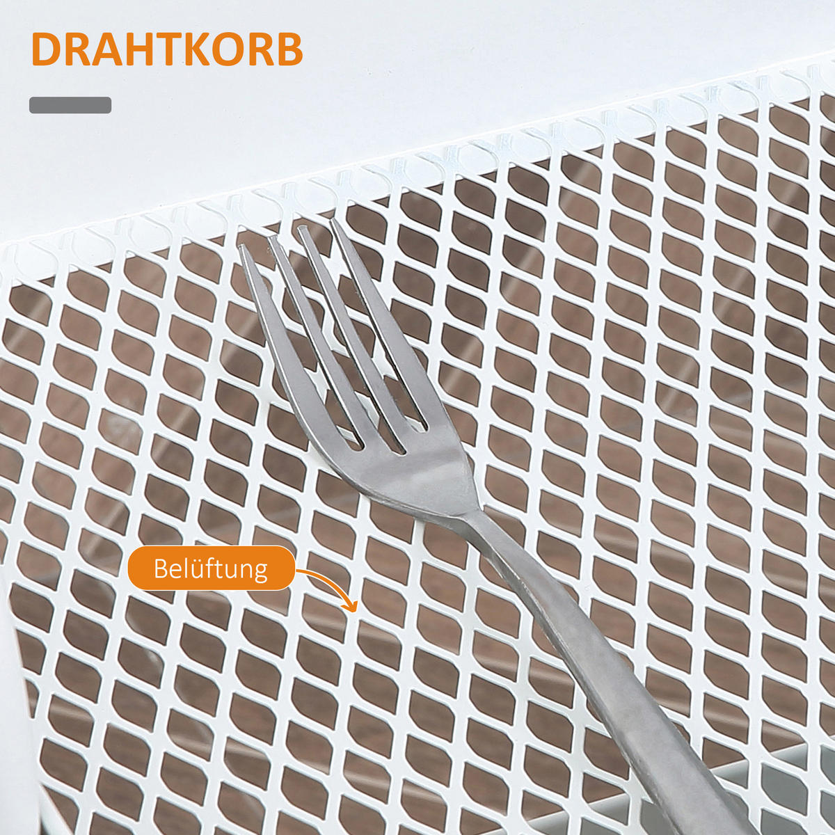 ROLLWAGEN mit 3 Ebenen Servierwagen mit Griff Ablage Schublade 2 Regalen Weiß - Weiß, Kunststoff/Metall (30.5/75.6/43.9cm) - HOMCOM