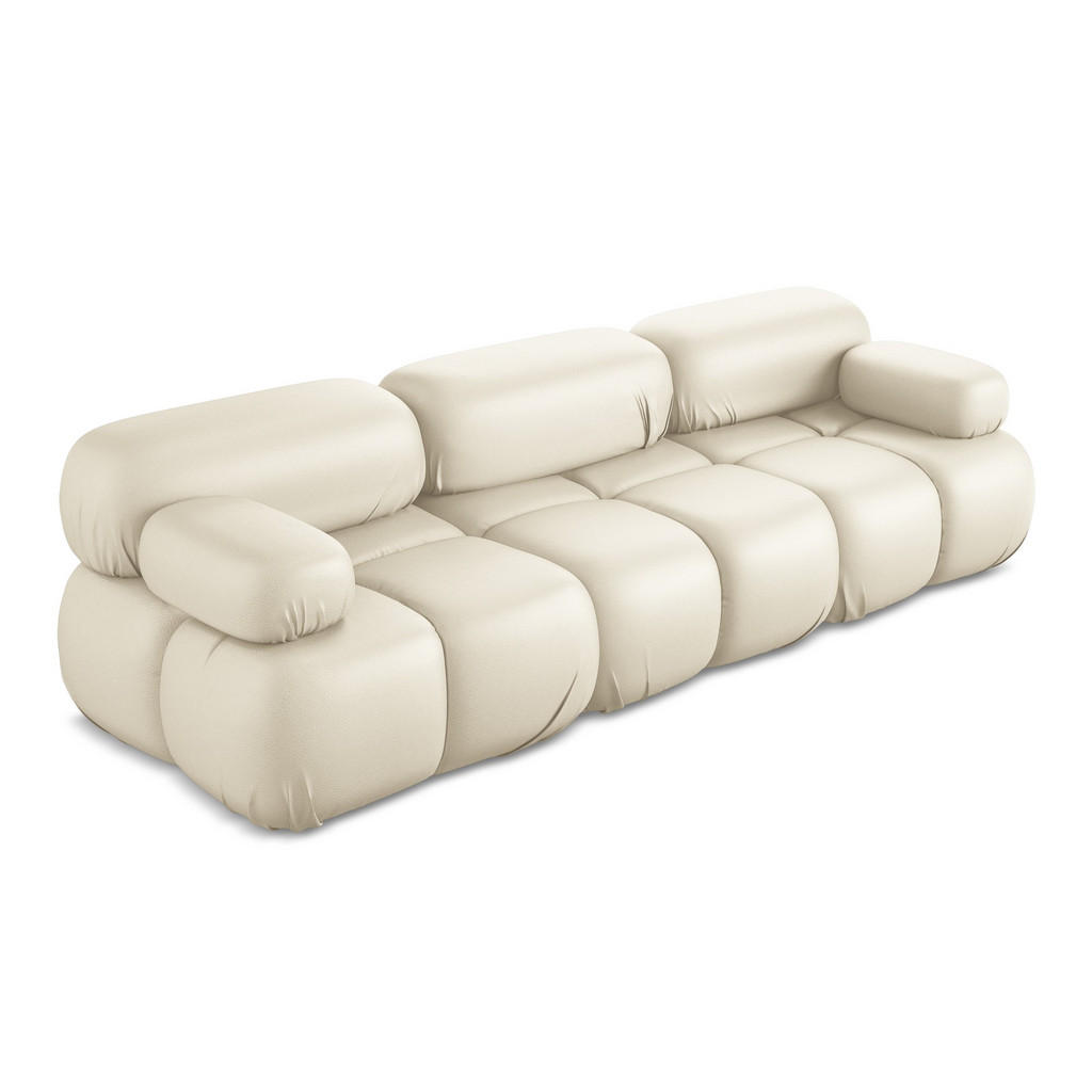 Thumbnail - Makamii 3-Sitzer, Creme, Leder, Füllung: Schaumstoff, 285x70x96 cm, Made in EU, Wohnzimmer, Sofas & Couches, Sofas, 3-Si...