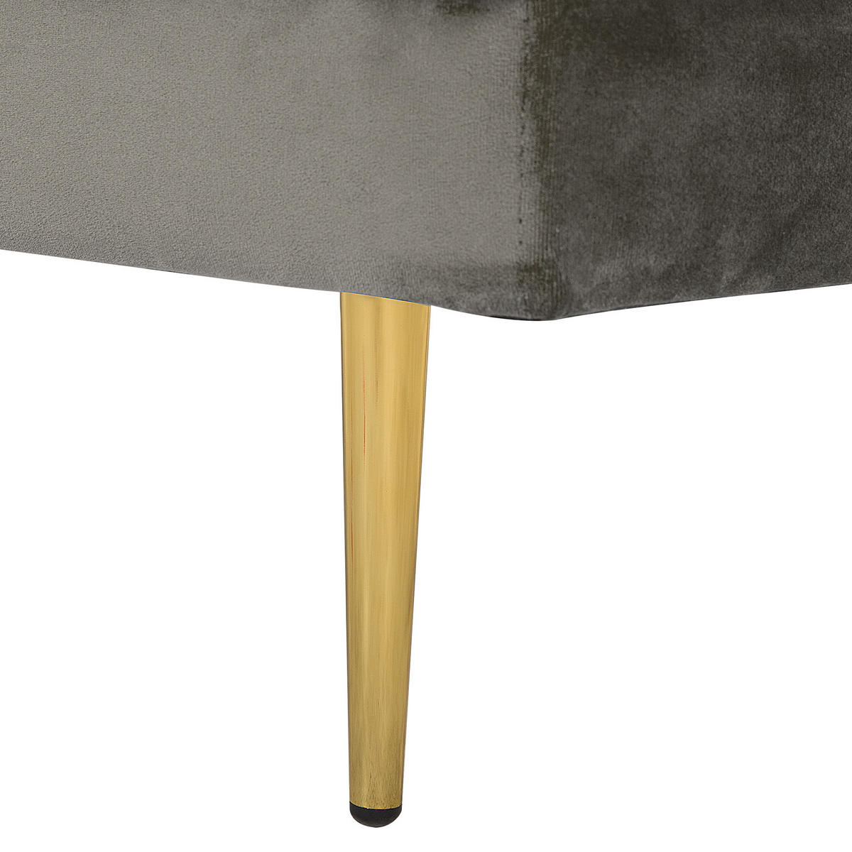 CHAISELONGUE Samtstoff taupe linksseitig Miramas - Goldfarben/Grau, Textil (171/63/79cm) - Beliani
