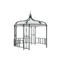 GARTENPAVILLON - Metall in Schmiedeeisen-Optik - 300 x 305 cm - Grün - TILCARA - Grün, Metall (300/198/300cm) - Vente-Unique