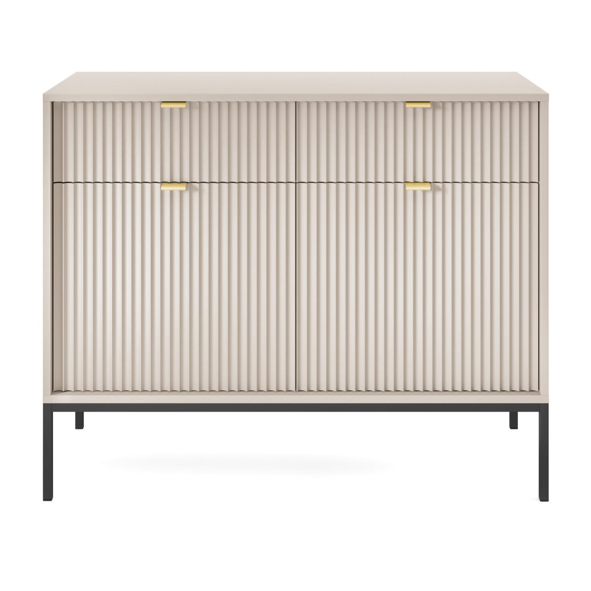 SIDEBOARD STELLARE 104/83/39cm mit 2 Schubladen 2 Türen Kaschmir - Kaschmir/Goldfarben, Holzwerkstoff (104/83/39cm) - MASSENO