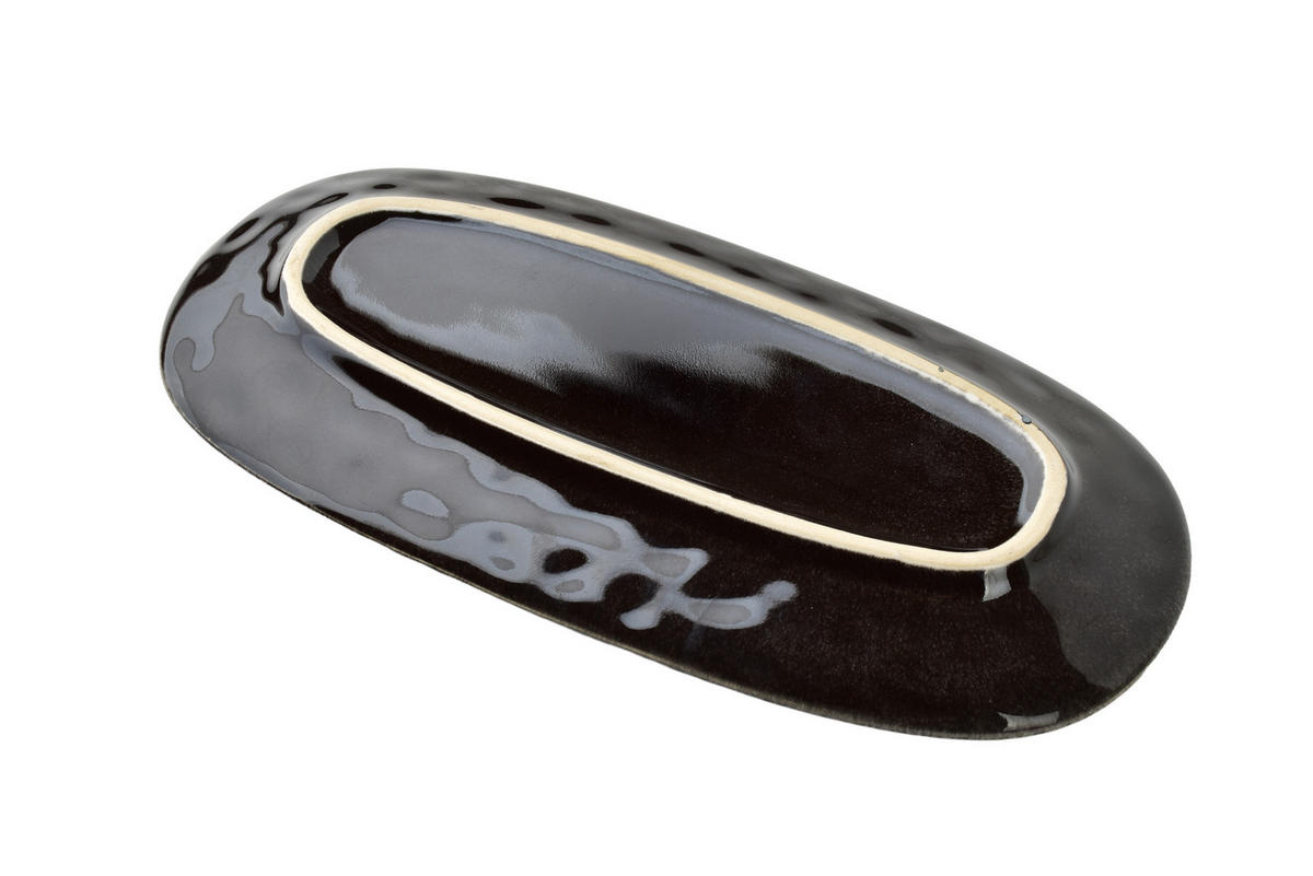 OVÁLNÝ SERVÍROVACÍ TALÍŘ, keramika, béžová - přírodní, keramika (13/2/26cm) - Mondex