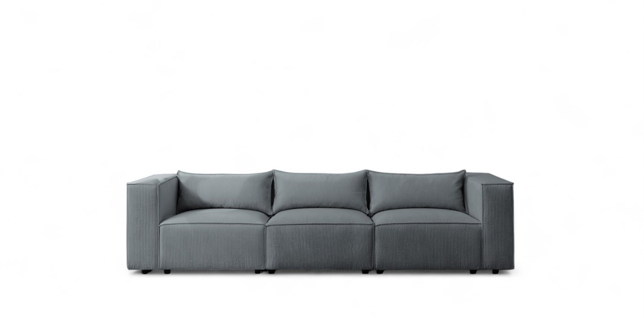 SOFA 3-sitzer Nevio - Blaugrau, Holzwerkstoff/Textil (290/71/105cm) - Fun Möbel