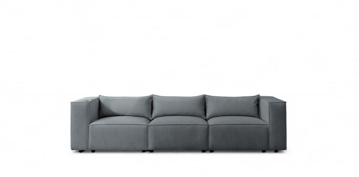 SOFA 3-sitzer Nevio - Blaugrau, Holzwerkstoff/Textil (290/71/105cm) - Fun Möbel