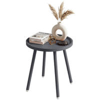 BEISTELLTISCH rund 40 cm Kunststoff Anthrazit - Anthrazit, Kunststoff/Metall (40/40/45cm) - CLP