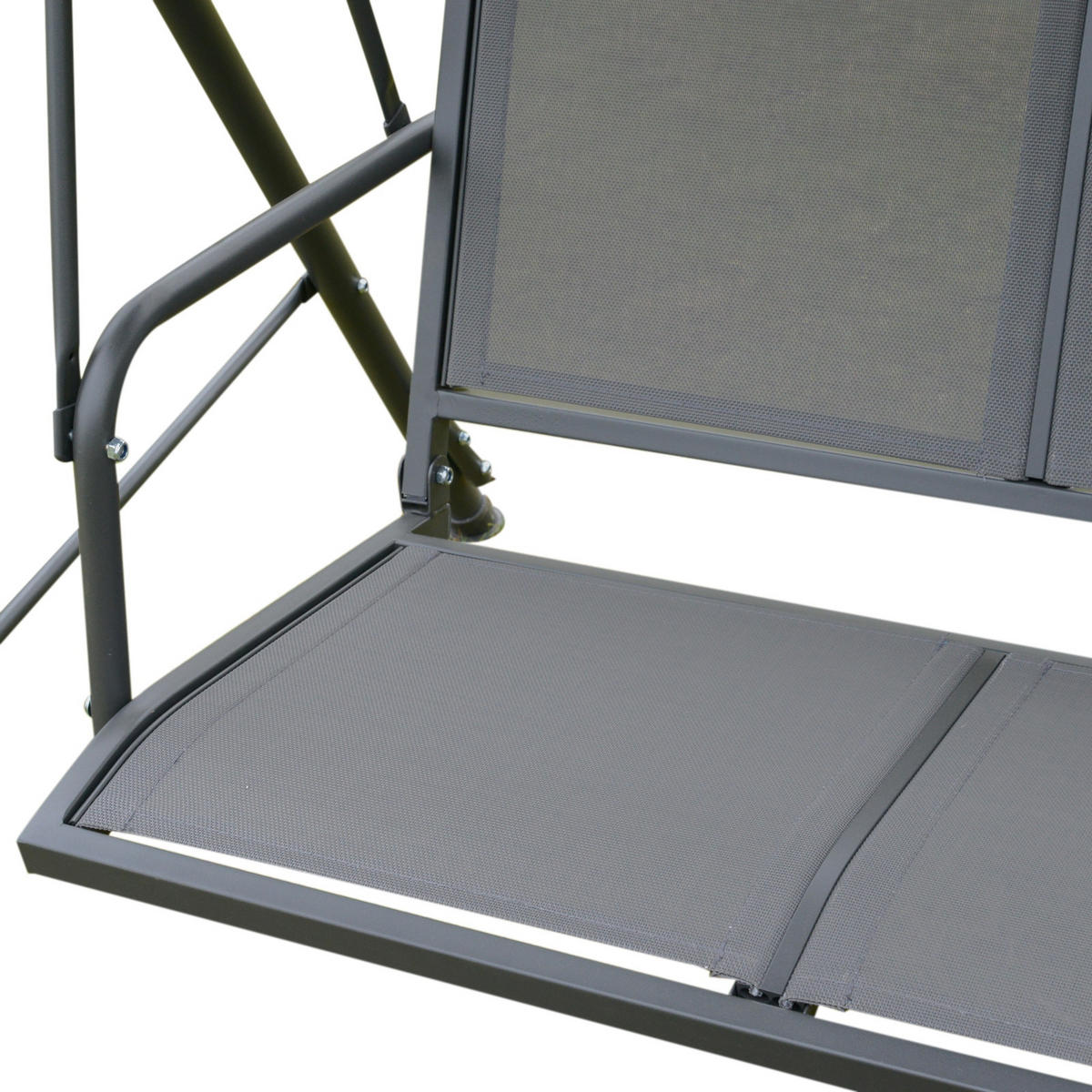 HOLLYWOODSCHAUKEL DE-15224 3-Sitzer mit verstellbarem Dach Grau - Grau, Metall (118/159/175cm) - ComfortXL