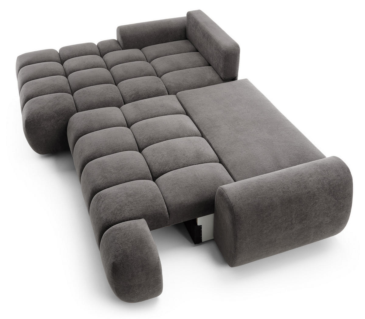 ECKSOFA 280 cm Valerio mit Bettkasten, 280 cm, Links, Schlaffunktion, Grau - Grau, Holz (280/177cm) - Emporius