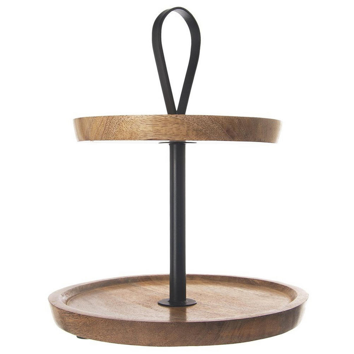 STÖCKIGE MANGO-HOLZ-ETAGERE 30 cm Natur / Schwarz - Schwarz/Naturfarben, Holz (25/30cm) - Orion 