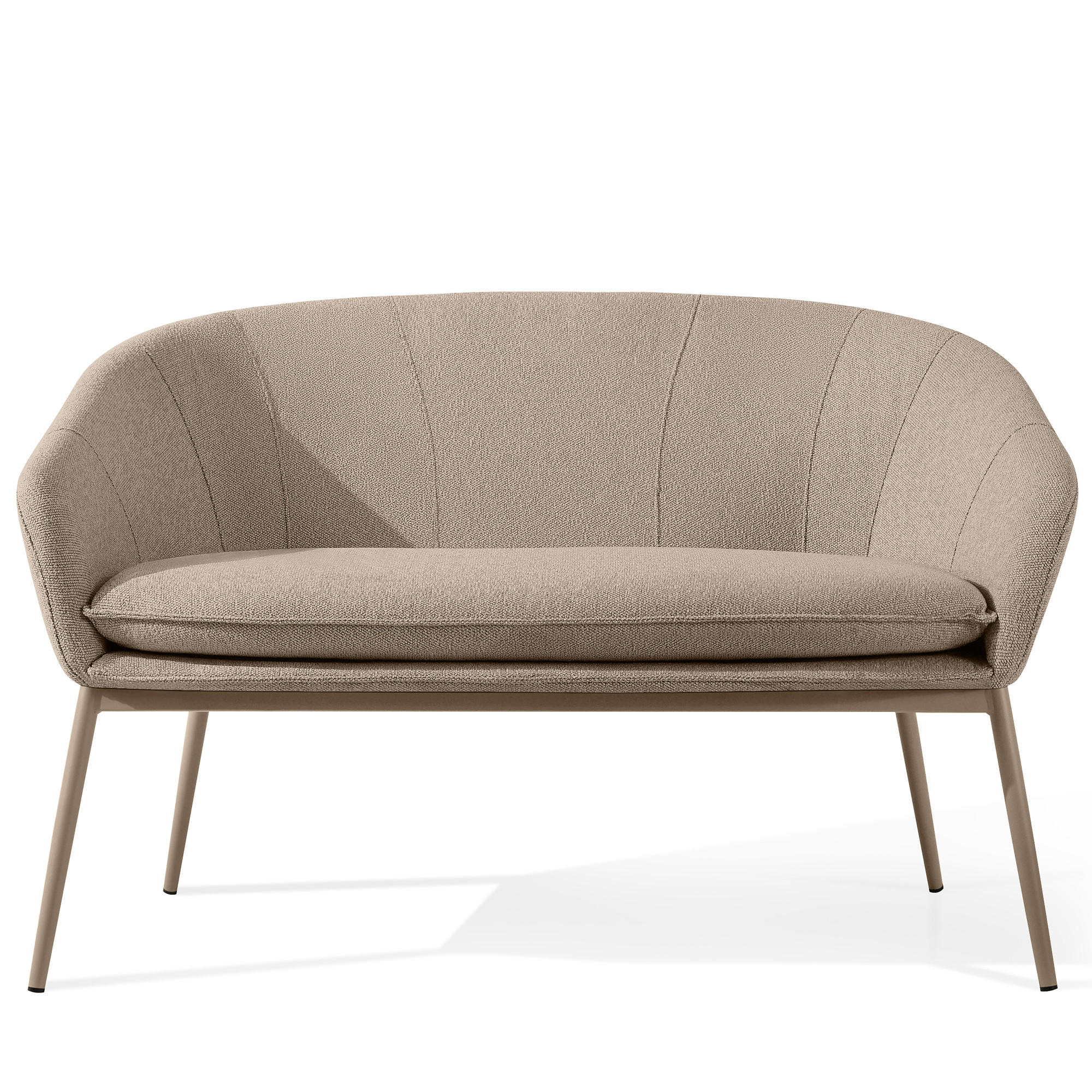 GARTENSOFA SOLIS Loungesofa, - Hellbraun, Textil/Metall (118/76/66cm) - KONSIMO®