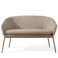GARTENSOFA SOLIS Loungesofa, - Hellbraun, Textil/Metall (118/76/66cm) - KONSIMO®