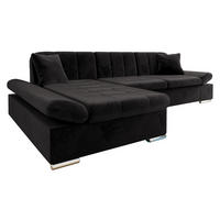 ECKSOFA Malwi Premium, Seite: Links - Schwarz, Holz/Textil (278/161cm) - MIRJAN24