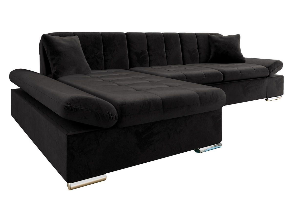 ECKSOFA Malwi Premium, Seite: Links - Schwarz, Holz/Textil (278/161cm) - MIRJAN24