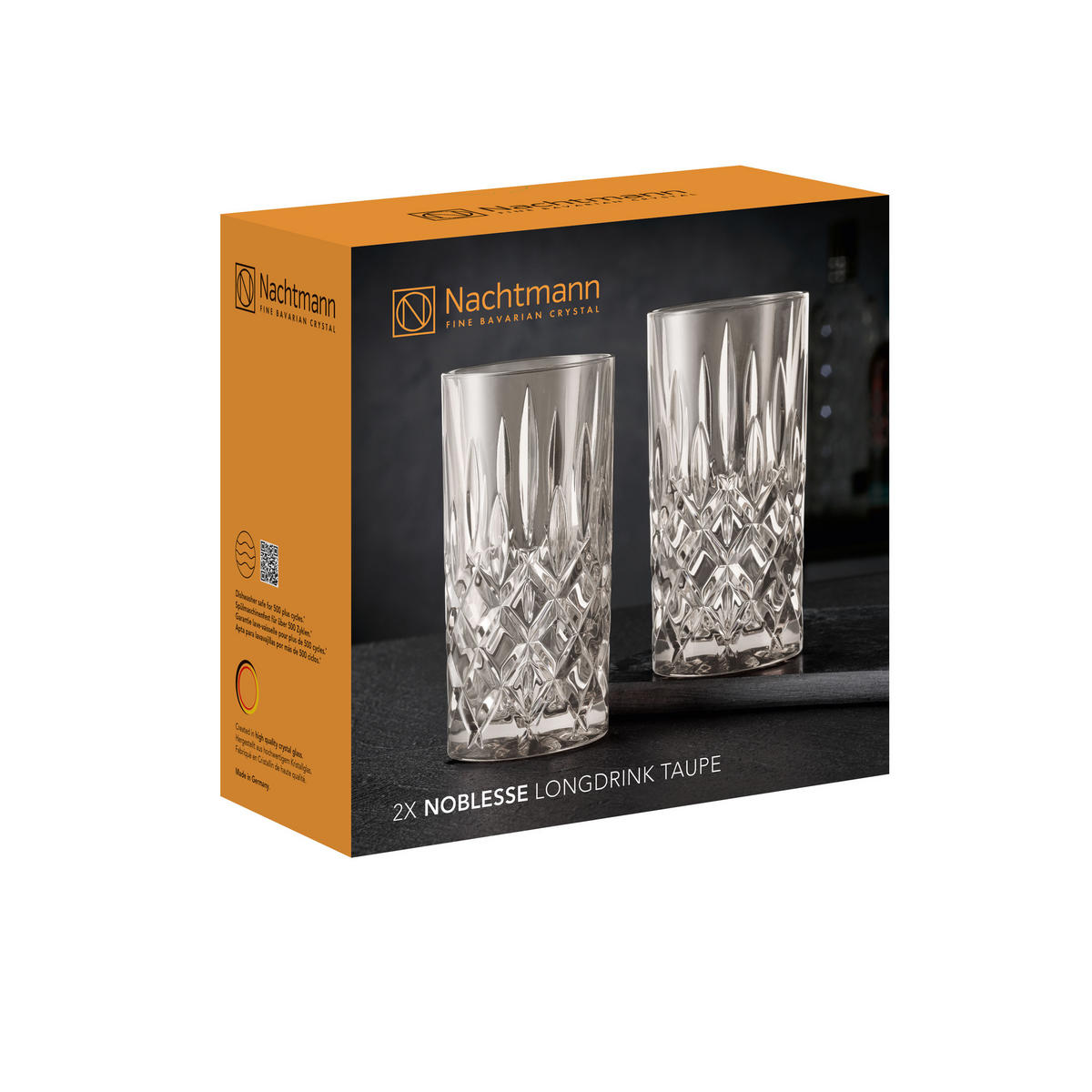 LONGDRINKGLÄSER Noblesse Colors Taupe 395 ml 2er Set - Taupe, Glas (0.395L) - Nachtmann